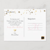 PixDezines金ゴールドフェイクスター/誕生アナウンス 案内ポストカード (裏面)