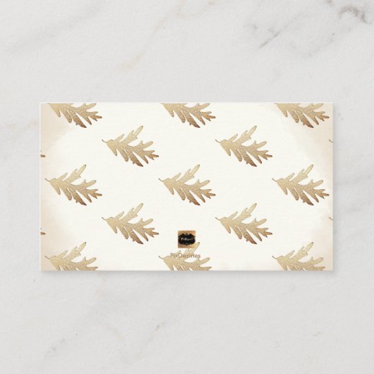 PixDezines金ゴールドフェイクチャーターOak Leafエスコートカード プレイスカード (裏面)