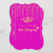 PixDezines金ゴールドフェイクハートストリング/クラウン/DIYcolor 招待状 (正面/裏面)