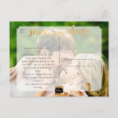 PixDezines金ゴールドフェイクハート救/日付/DIYカラー 案内ポストカード (裏面)