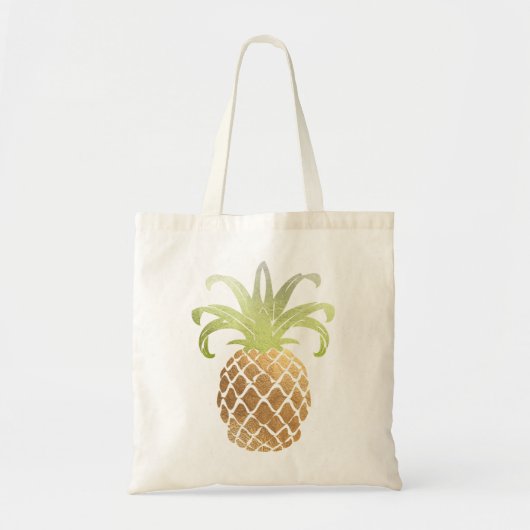 PixDezines金ゴールドフェイクパイナップル トートバッグ (正面)