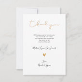 PixDezines金ゴールドフェイクベビーシャワーありがとう サンキューカード (裏面)