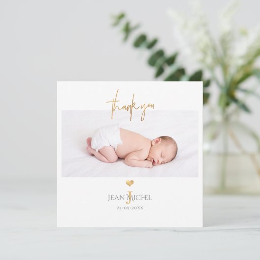 PixDezines金ゴールドフェイクモノグラムありがとう 招待状 (スタンド正面)