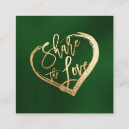 PixDezines金ゴールドフェイク共有ザラブエバーグリーン スクエア名刺