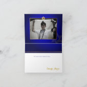 PixDezines金ゴールドフェイク紙吹雪、Blu王室の Thank You サンキューカード (内部)