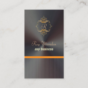 PixDezines金ゴールドフフェイクァイリグリー+Pinstripesモノグラム 名刺