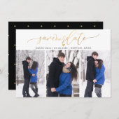 PixDezines金ゴールドブフェイクラシモダンスクリプト セーブザデート (正面/裏面)