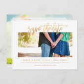 PixDezines金ゴールドブフェイクラシモダンスクリプト 案内ポストカード (正面/裏面)