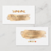 PixDezines金ゴールドムーンフェーズ 名刺 (正面/裏面)