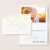 PixDezines金ゴールド紙吹雪ありがとう、書道 箔カード (ディスプレー)