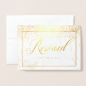 PixDezines金ゴールド紙吹雪/リザーブドテーブルシンボルや象徴 箔カード (封筒付き正面)