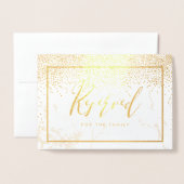 PixDezines金ゴールド紙吹雪/リザーブドテーブルシンボルや象徴 箔カード (封筒付き正面)