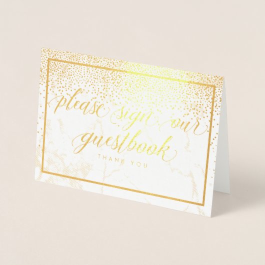 PixDezines金ゴールド紙吹雪/Please Sign..Tableシンボルや象徴 箔カード (正面)