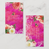 PixDezines金ゴールド葉+ヴィンテージ 名刺 (正面/裏面)