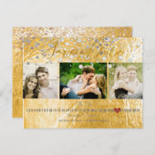 PixDezines金ゴールド/フォイルフェイク/写真は日付を保存 案内ポストカード (正面/裏面)