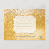 PixDezines金ゴールド/フォイルフェイク/写真は日付を保存 案内ポストカード (裏面)