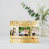 PixDezines金ゴールド/フォイルフェイク/写真は日付を保存 案内ポストカード (スタンド正面)