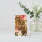 PixDezines金ゴールド+離れヴィンテージ牡丹 名刺 (スタンド正面)