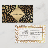 PixDezines金ゴールドLeopard Spots/DIYカラー 名刺 (正面/裏面)