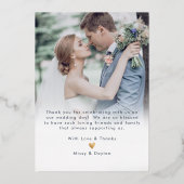 PixDezines金ゴールドLuxe Script結婚s Thank You 箔招待状 (裏面)