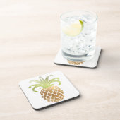 PixDezines金ゴールドPineapple/DIYの背景 コースター (右側)