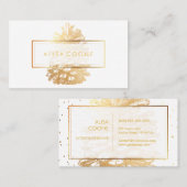 PixDezines金ゴールドPINECONES/DIYの背景 名刺 (正面/裏面)