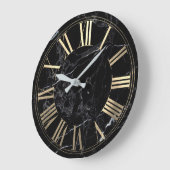 PixDezines金ゴールドROMAN NUMEROS ラージ壁時計 (傾斜)