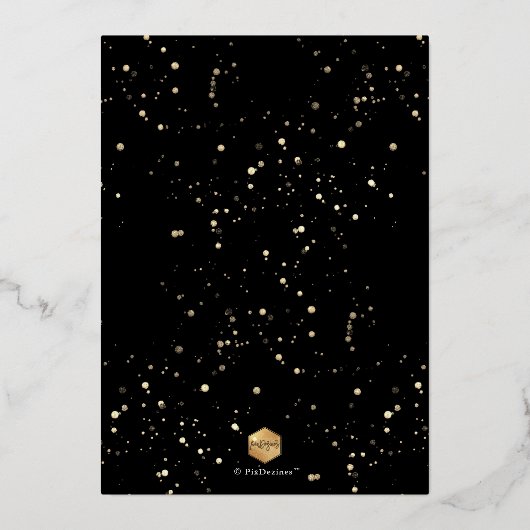 PixDezines金実在箔の卒業 箔招待状 (裏面)