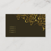 PixDezines金箔の鉄の渦巻き/ダークチョコレート/金ゴールド 名刺 (裏面)