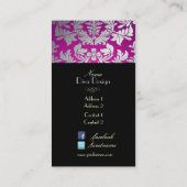 PixDezines銀バロフェイクーク・ダマスク+ジュエル 名刺 (裏面)