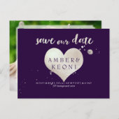 PixDezines銀フェイクハート/日救付/DIYカラー 案内ポストカード (正面/裏面)