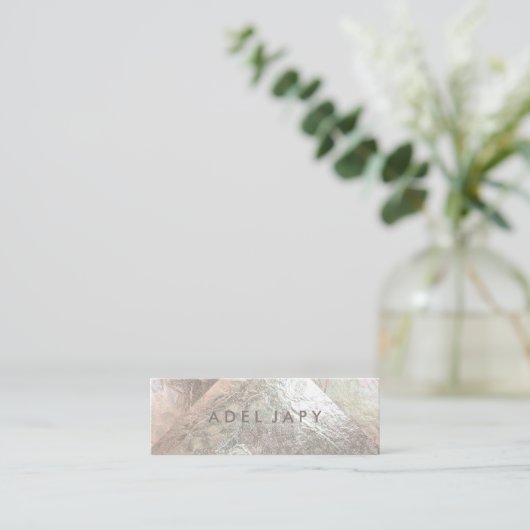 PixDezines銀フェイク箔タイル スキニー名刺 (スタンド正面)