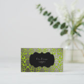 PixDezines銀フフェイクローラのダマスク/色 名刺 (スタンド正面)