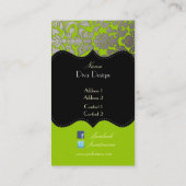 PixDezines銀フフェイクローラのダマスク/色 名刺 (裏面)