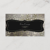 PixDezines銀フフェイクローラのダマスク/色 名刺 (正面)