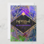 PixDezines銀河系抽象芸術幾何学的バルミツワー 招待状 (正面)