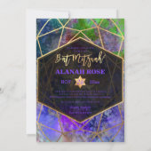 PixDezines銀河系抽象芸術幾何学的バルミツワー 招待状 (裏面)