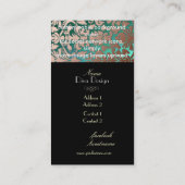 PixDezines銅フェイクフローラダマスク/ダイバックグラウンド 名刺 (裏面)