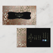 PixDezines銅フェイクフローラダマスク/ダイバックグラウンド 名刺 (正面/裏面)