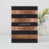 PixDezines銅フェイク箔ストライプ/DIYカラー 招待状 (スタンド正面)