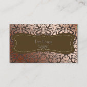 PixDezines銅フフェイクローラのダマスク/日の背景 名刺 (正面)