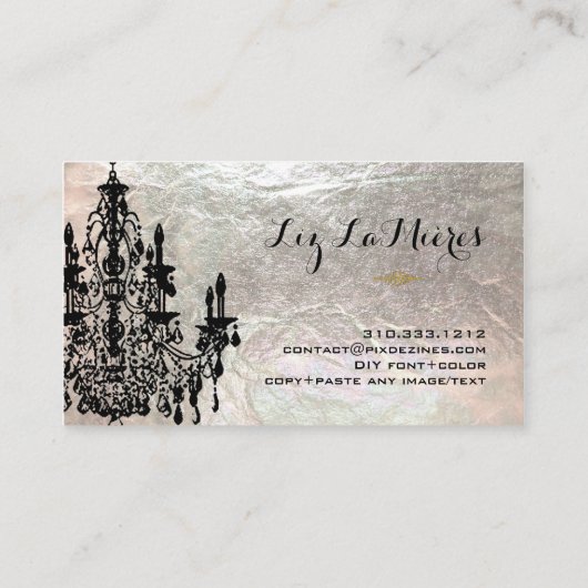 PixDezines銅線+黒のシャンデリア/フォフェイクイル 名刺 (裏面)