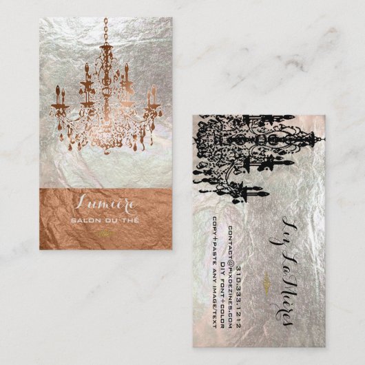 PixDezines銅線+黒のシャンデリア/フォフェイクイル 名刺 (正面/裏面)