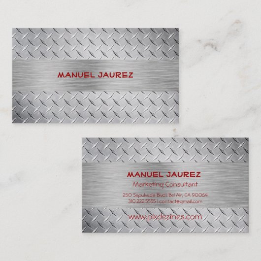 PixDezines鋼フェイクプレート/デイフォント+カラー 名刺 (正面/裏面)