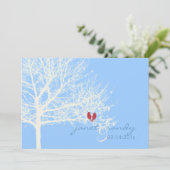 PixDezines雪鳥|秋|冬|diy color 招待状 (スタンド正面)