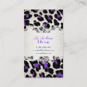 PixDezines電動パープルヒョウ/シャンパン 名刺 (裏面)