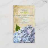 PixDezines青いアジサイ、フロリスト/ヴィンテージ 名刺 (裏面)