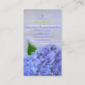 PixDezines青いアジサイ、フロリスト/木材パネル 名刺 (裏面)