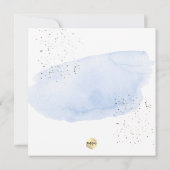 PixDezines青の水彩+ハニカムバプティスマス 招待状 (裏面)