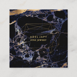 PixDezines青大理石+金ゴールド宝石フフェイクァセット スクエア名刺